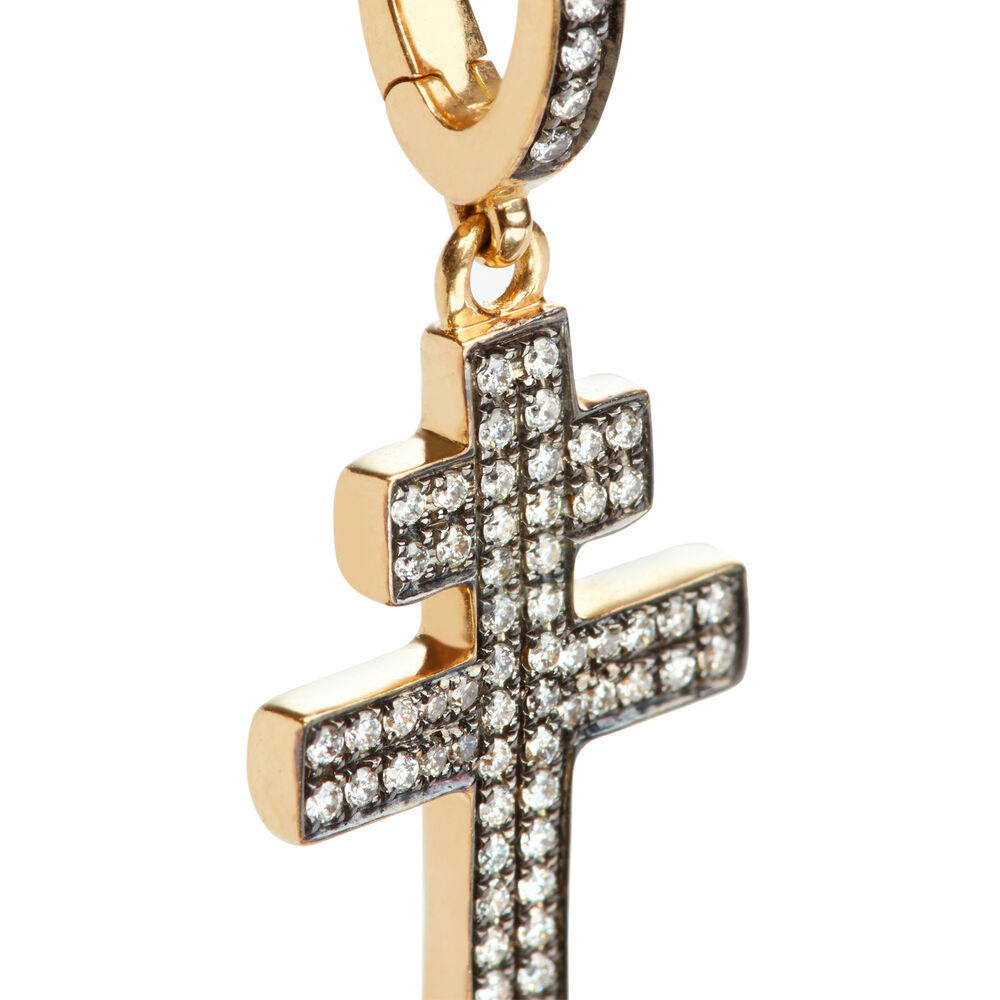 Touch Wood 18ct Gold Diamond Cross Charm | Annoushka jewelley